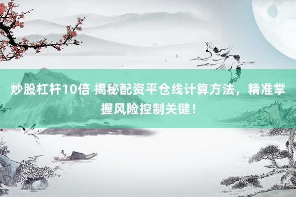 炒股杠桿10倍 揭秘配資平倉線計算方法，精準掌握風險控制關鍵！